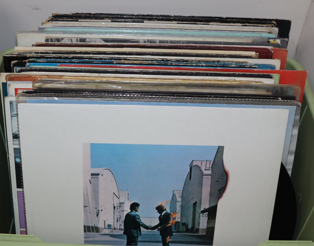 A mixed lot to include Pink Floyd, Led Zeppelin, Thin Lizzy etc 50 LPs total